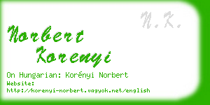 norbert korenyi business card